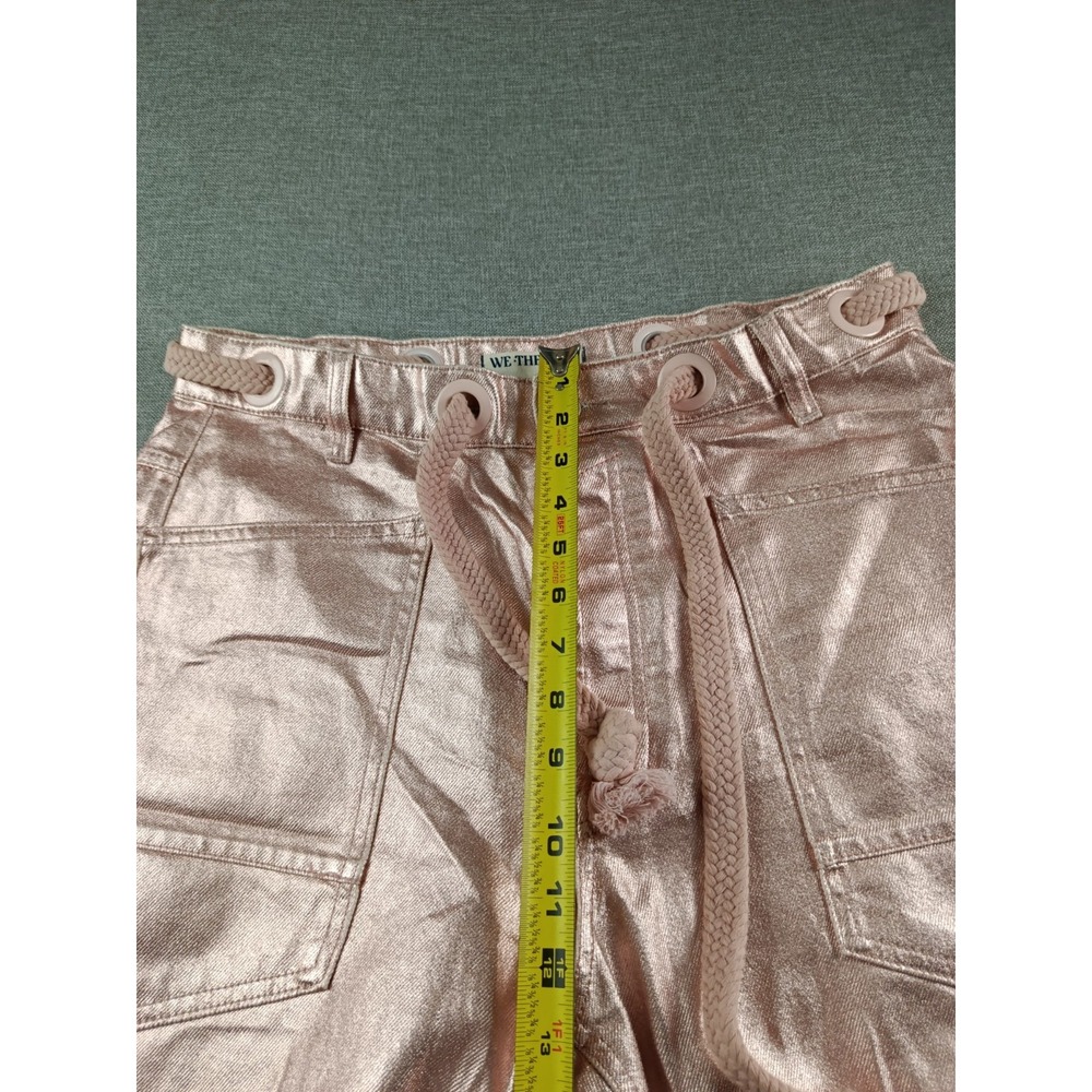 We The Free People Moxie Bubblegum Pink Metallic Barrel Jeans Womens 30 - Picture 10 of 13